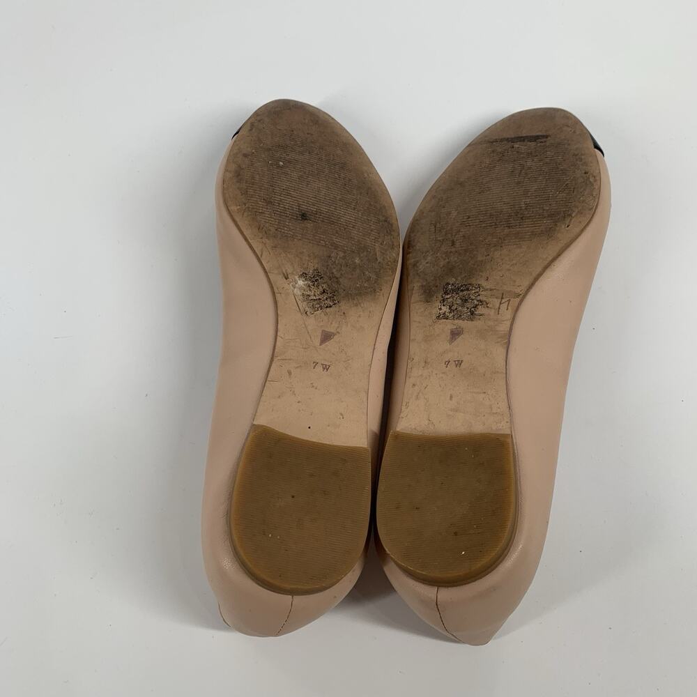 Shoes of Prey Patent NudeCap Toe Ballet Flats Size 7 Wide Womens Nude Black 7W - Picture 7 of 9